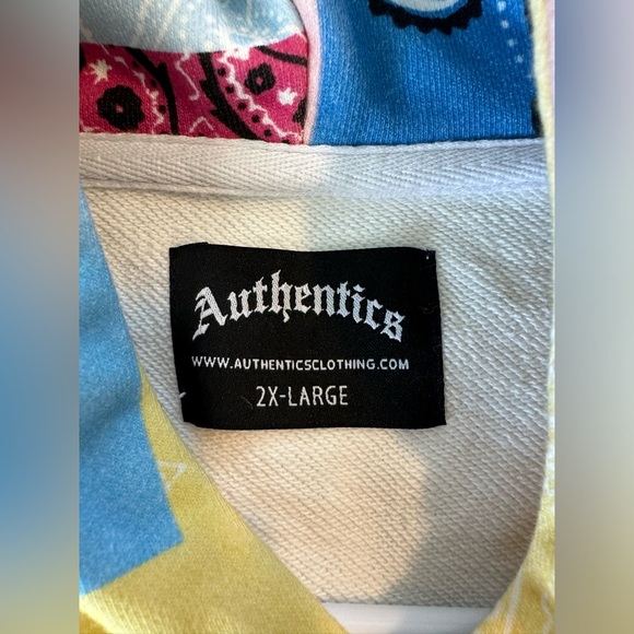 Authentics multicolor block hoodie sweatshirt size 2XL - Picture 4 of 5